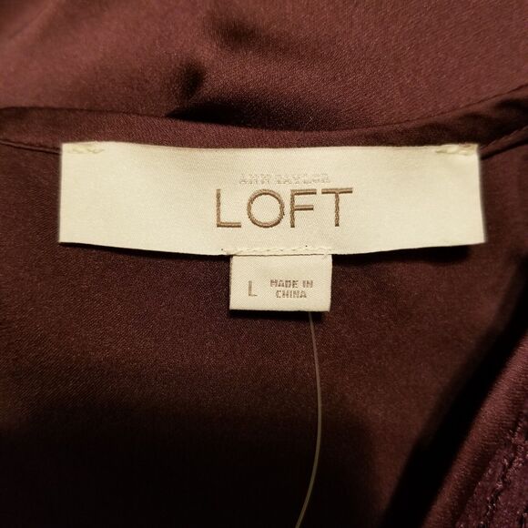 Loft Women's Size L Cabernet Half Floral Lace Overlay Sleeveless Dress - Picture 6 of 8